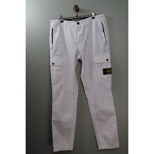Stone Island White SL Cargo Bottoms