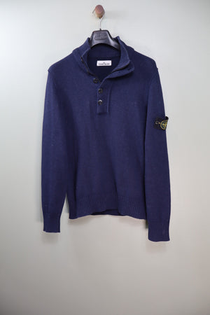 Stone Island Navy 1/4 Zip Knit Jumper