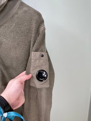 C.P. Company Khaki Teddy Fleece Zipped Hoodie