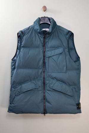 Stone Island Petrol Green Crinkle Reps Down Gilet