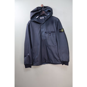 Stone Island Navy Felpa Diagonale Gommata Smock