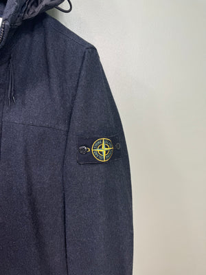 Stone Island Navy Wool Shell Jacket