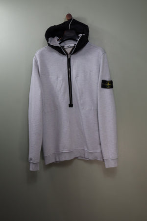 Stone Island Grey 1/2 Zip Hoodie