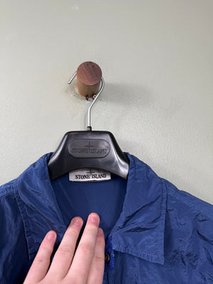 Stone Island Blue Nylon Metal Overshirt
