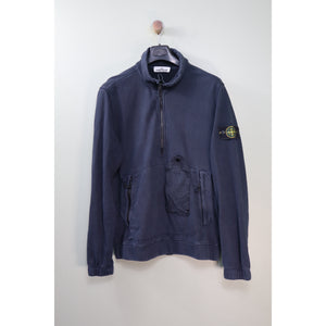 Stone Island Navy 1/4 Zip Smock Jumper