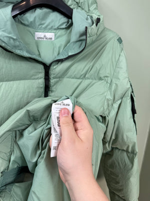 Stone Island Green Crinkle Reps Down Jacket