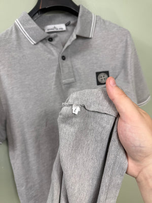 Stone Island Grey Slim Fit Polo