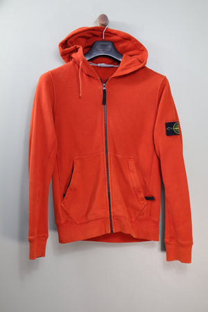 Stone Island Orange Zipped Hoodie