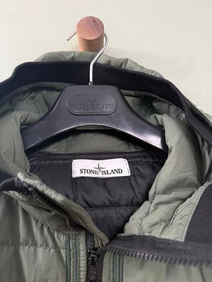 Stone Island Green O Cotton R Nylon Tela Down Jacket