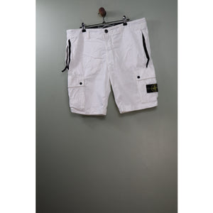 Stone Island White SL Cargo Shorts