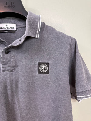 Stone Island Grey Slim Fit Polo