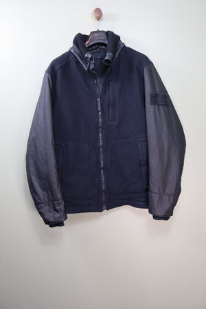 Stone Island Navy Ghost Panno Tinto Mussola Gommata Jacket