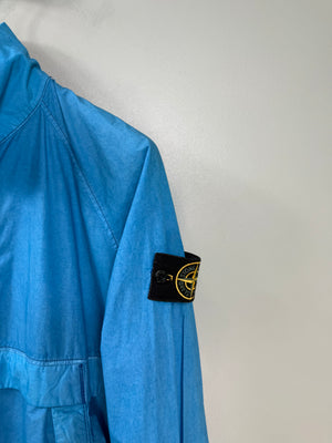 Stone Island Aqua Blue Resin Poplin Smock