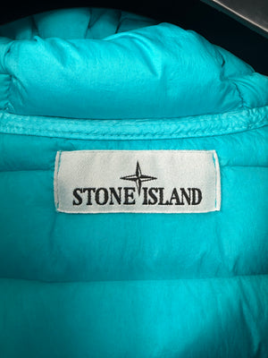 Stone Island Aqua Blue Loom Woven Down Jacket