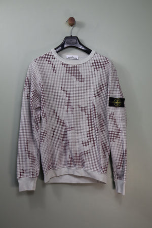 Stone Island Beige Grid Camo Jumper
