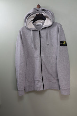 Stone Island Grey Zipped Hoodie