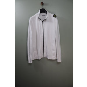 Stone Island White Zipped Jumper