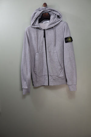 Stone Island Grey Zipped Hoodie