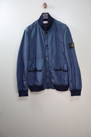 Stone Island Green/Blue Nylon Metal Watro Colour Weft Bomber Jacket