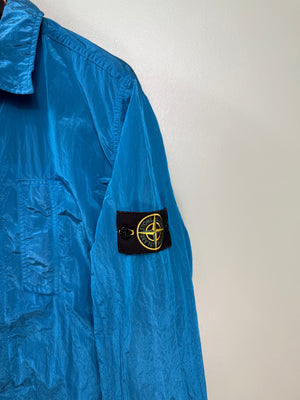 Stone Island Blue Nylon Metal Overshirt