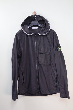 Stone Island Black Hooded Overshirt
