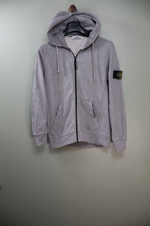 Stone Island Grey Zipped Hoodie