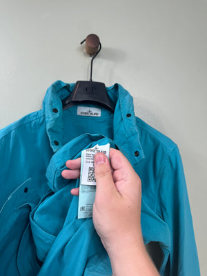 Stone Island Aqua Blue Cotton Cordura Jacket