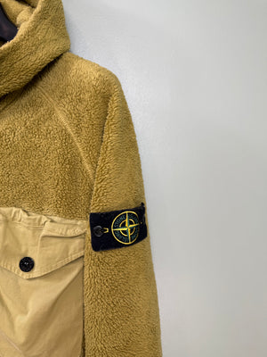 Stone Island Yellow Teddy Fleece Hoodie