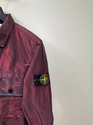 Stone Island Red Nylon Metal Weft Overshirt