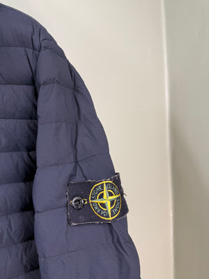 Stone Island Navy Loom Woven Down Chambers Stretch Nylon TC Jacket