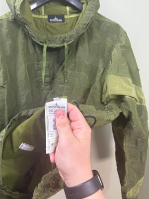 Stone Island Green Striped Nylon Metal Shadow Project Smock