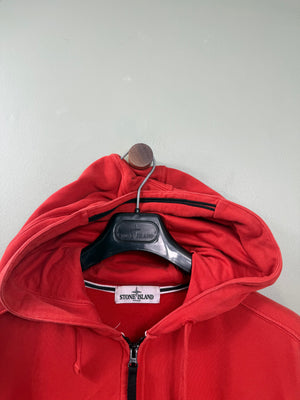 Stone Island Red Zipped Hoodie