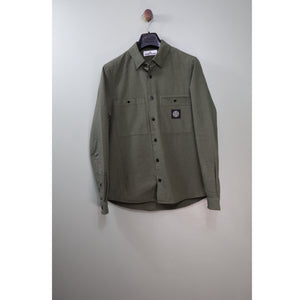 Stone Island Green Button Overshirt