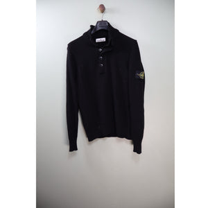Stone Island Black 1/4 Zip Knit Jumper