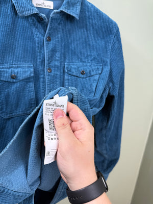 Stone Island Blue Corduroy Overshirt