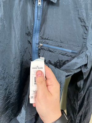 Stone Island Blue Nylon Metal Overshirt
