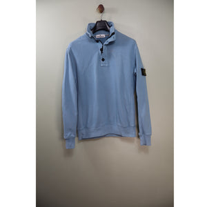 Stone Island Blue 1/4 Button Jumper