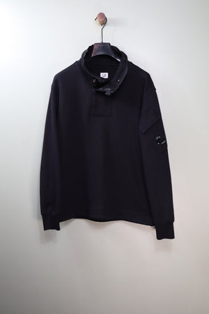 C.P. Company Black 1/4 Button Jumper