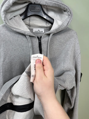 Stone Island Grey Zipped Hoodie