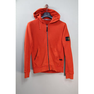 Stone Island Orange Zipped Hoodie