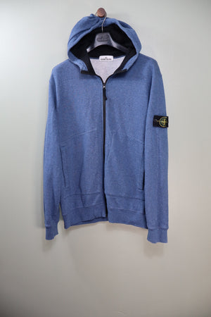 Stone Island Blue Zipped Hoodie
