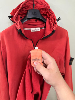 Stone Island Red 1/4 Zip Hoodie