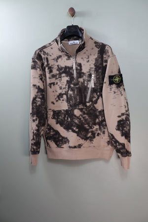 Stone Island Beige Digital Camo 1/4 Zip Jumper