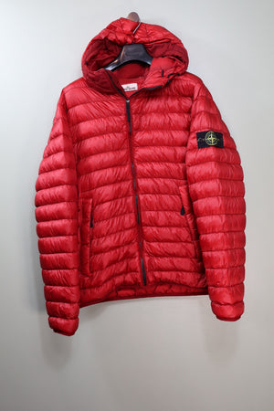 Stone Island Red Garment Dyed Down Jacket