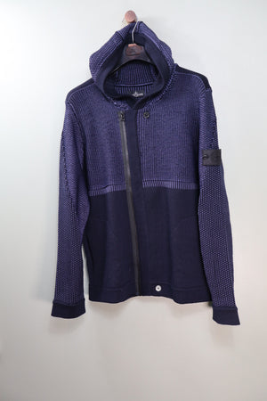 Stone Island Navy Shadow Project Heavyweight Zipped Knit Hoodie