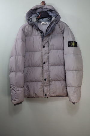 Stone Island Grey Crinkle Reps Down Jacket