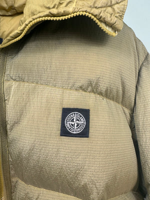 Stone Island Gold Nylon Metal Watro Ripstop Down Jacket