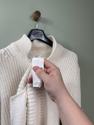 Stone Island Beige Ghost Heavy Knit Cardigan