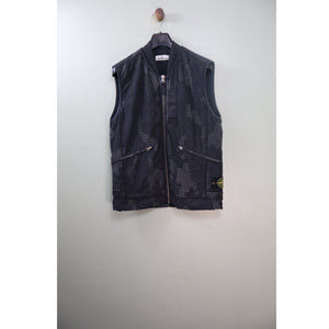 Stone Island Black Grid Camo Gilet