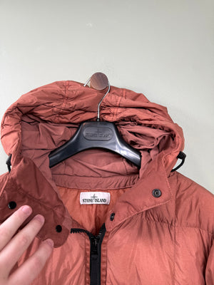 Stone Island Burnt Orange Crinkle Reps Down Jacket